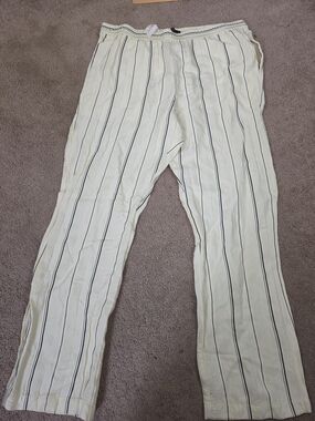 Women's Cream Stripe Lounge Pants